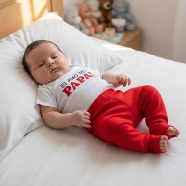 Imagem de Conjunto Body Manga Curto Bordado com Calça para Bebê Menino Menina 02