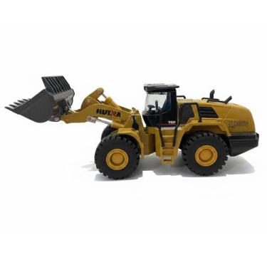 Imagem de Brinquedo Huina Toys Trator Carregadora Amarelo Garra 1:50