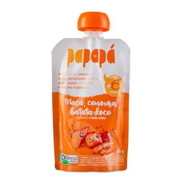 Imagem de Papapá, Papinha Orgânica de Frutas, Sabor Maçã, Cenoura e Batata Doce, 100g, Sem Açúcar Adicionado, Ingredientes Naturais
