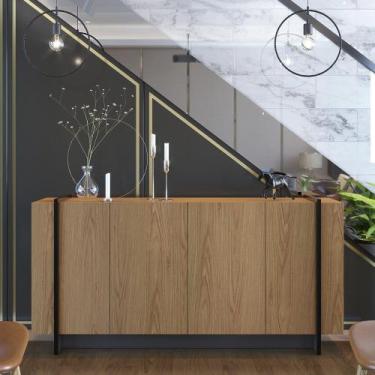 Imagem de Buffet Copacabana 4 Portas 160cm Freijó/Preto Fosco - Colibri