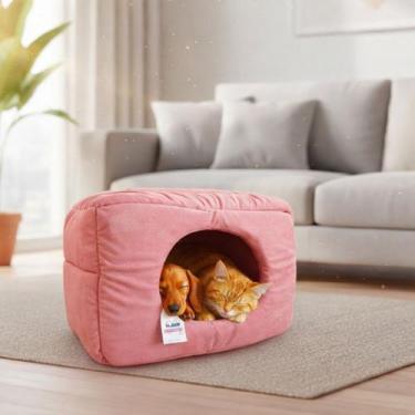 Imagem de Caminha Toca Luxo Gato Cães Lavavel Suede Rosa Macio Fofo - - Maxximo 