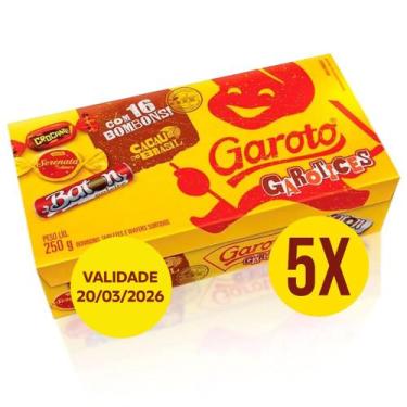 Imagem de Kit com 5 Caixas de Bombom Sortido 250g - Garoto