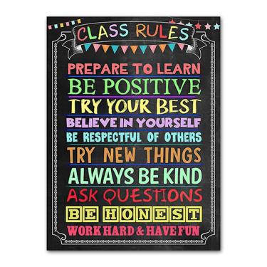 Imagem de Regras de aula inspiradoras de pintura em pôster 40x60cm