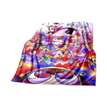 Imagem de Cobertor Digital Circus Cartoon De Flanela Quente E Confortável Para S