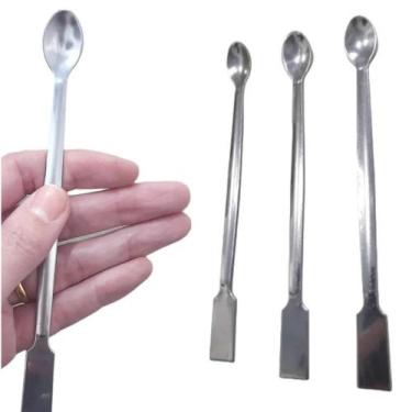 Imagem de Espátula De Aço Inox - Colher 15 Cm Laboratório Laboratorial - Ricilab