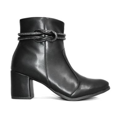 Imagem de Bota Godiva Feminina Cano Curto Elegância Preta -, Preto, 35