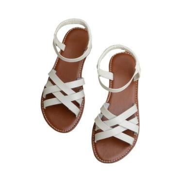 Imagem de Sandálias Planas De Verão Femininas Com Solas De Borracha Antiderrapan