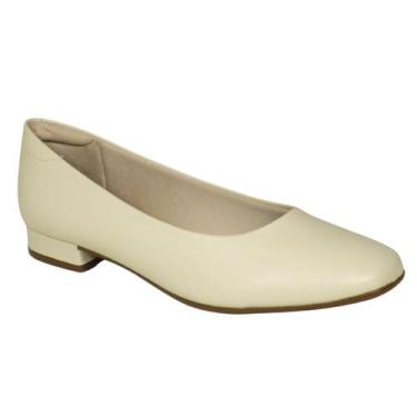 Imagem de Sapato Scarpin Beira Rio Salto Baixo Saltinho 4318.100, Creme, 36