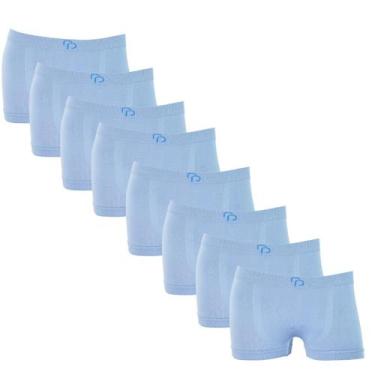 Imagem de Kit 8 Cueca Infantil Menino Sem Costura Básica Poliéster - RP, 8azul, 