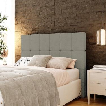 Imagem de Cabeceira Casal 140cm Design Moderno para Quarto Linea Cinza Claro