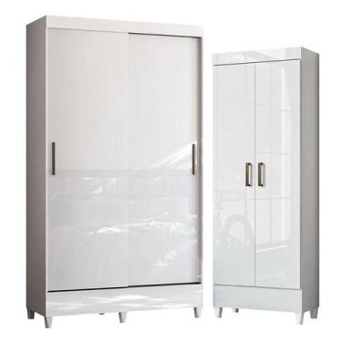 Imagem de Guarda Roupa Solteiro 2 Portas de Correr Fit com Armário Multiuso Fit 