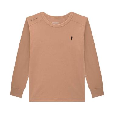 Imagem de Camiseta Manga Longa Infantil Menino Marrom Onda Marinha-Masculino