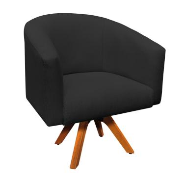 Imagem de Poltrona Decorativa Giratória MM30 Stella Linho Preto D03 - D'Rossi
