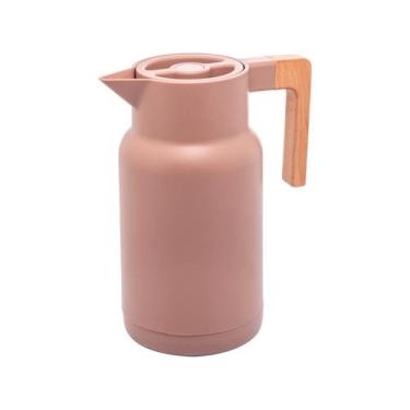 Imagem de Garrafa Térmica Com Cabo de Madeira Bambu 1L Lyor - Chá Café Leite - A