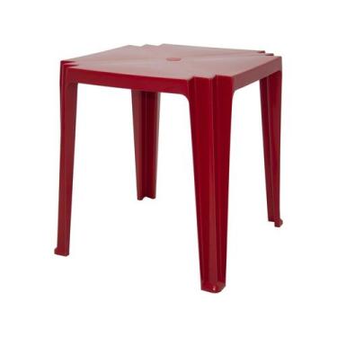 Imagem de Mesa Tramontina 68x68x72 Cm Em Polipropileno Vermelho