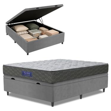 Imagem de Cama Box Baú Colchão Casal Ortopédico Espuma D33 Hiper 138x188x60cm Apolo