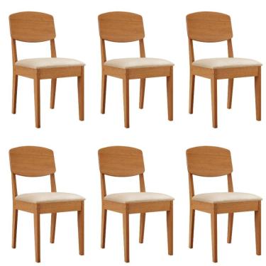 Imagem de Conjunto com 6 Cadeiras MDF Copper para Sala de Jantar Moderna Mobilia