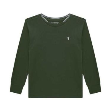 Imagem de Camiseta Manga Longa Infantil Menino Verde Onda Marinha-Masculino