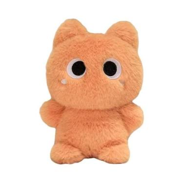 Imagem de Almofada De Pelúcia Gatinho Siamês Laranja E Preto Kawaii Para Criança