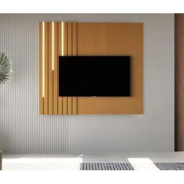 Imagem de Painel Ripado para TV até 58 Polegadas com LED MDF 140cmx136cm Boto - 
