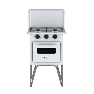 Imagem de Fogao a Gas 2 Bocas com Forno Venax Gemini Tampa de Metal Branco