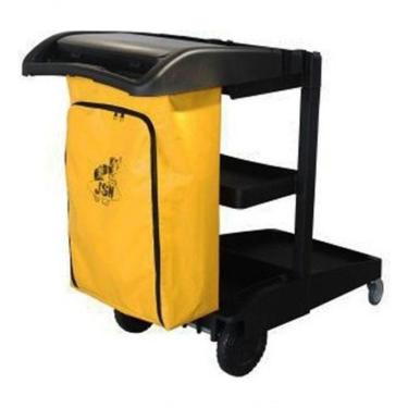 Imagem de Carrinho de Limpeza W2 para Transporte de Acessórios com Estrutura em Polipropileno Amarelo Higipack