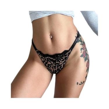 Imagem de Calcinha Sexy De Renda Com Strass, G String Transparente Para Mulheres