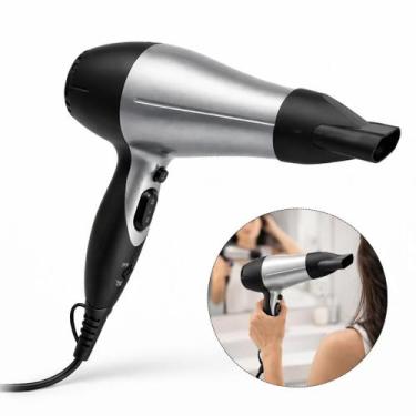 Imagem de Secador de Cabelo Portátil Bivolt 1200W Dobrável com 2 Velocidades e 2