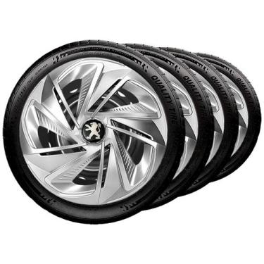 Imagem de Jogo 4 Calota Nitro Aro 14 Prata Peugeot 206 207 208 307 - Elitte