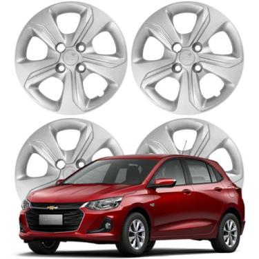 Imagem de Jogo Calota Aro 14 GM Onix 2020 em diante Cubo Baixo Prata 376CB-PTA-U