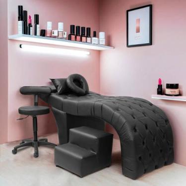 Imagem de Maca Mocho Escada Estética Facial Cílios Sobrancelhas material sintéti