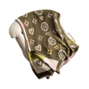 Imagem de Cachecol De Luxo Feminino Em Caxemira Pashmina, Manta Quente De Invern
