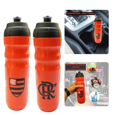 Imagem de Kit 3Un Squeeze Térmica Garrafa 550ml Bico Pressão Vermelha Academia Time Flamengo-Unissex