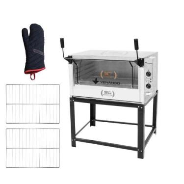 Imagem de Forno Elétrico Industrial Refratária Roma Inox Feri90 220v + 2 Grades 