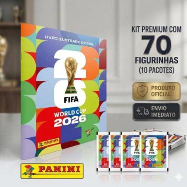 Imagem de Kit Álbum Capa Mole Brochura + 70 Figurinhas (10 envelopes)  Copa do M