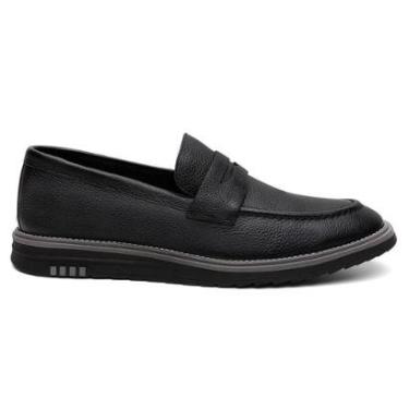 Imagem de Mocassim Loafer Casual Centuria Gravata Couro Preto-Masculino