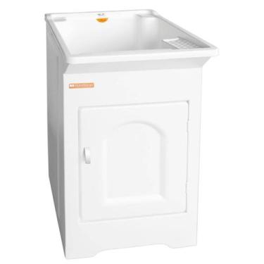 Imagem de Tanque para Lavanderia Lavar Roupas Calçados Pequeno 22L Branco Com Ga