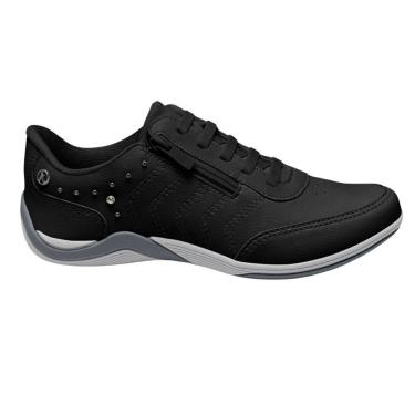 Imagem de Tenis Kolosh feminino preto lançamento strass perfuros ziper lateral C3670- Feminina
