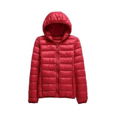 Imagem de Jaqueta Puffer Com Capuz Para Mulheres plus Size, Leve E Quente, Casac