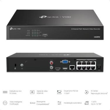 Imagem de Gravador De Vídeo em Rede POE DE 8 Canais VIGI NVR1008H8MP TPLINK TPN0