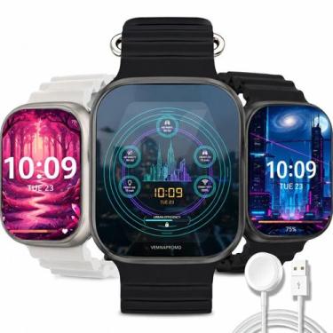 Imagem de SmartWatch Ultra 4 Plus Prata Relógio Inteligente Masculino Com NFC En