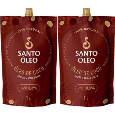 Imagem de Kit 2X Óleo de Coco Extra Virgem de Película - 1000ml Refil - Santo Ól