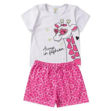 Imagem de Pijama Infantil Feminino Verão Always On Fashion - Hey Kids - Branco, 
