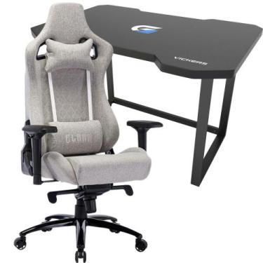 Imagem de Kit Cadeira Gamer Confortável Até 180Kg Com Almofada de Lombar e Pesco