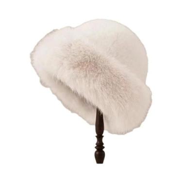 Imagem de Chapéu Feminino Quente De Inverno Com Pelo Macio E Pelúcia, Estilo Pes