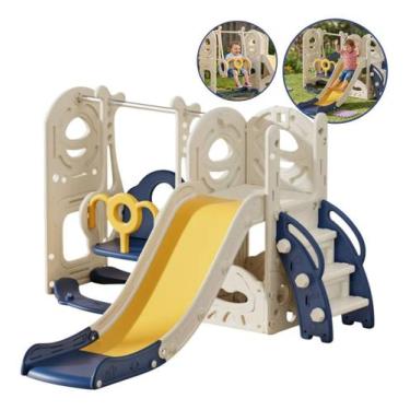Imagem de Playground infantil multiatividades 3x1 balanço escorrega azul bw463 -
