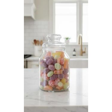 Imagem de Pote de Vidro com Balas de Frutas Sortidas 966g - Congratulations Stor
