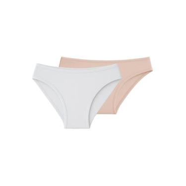 Imagem de Kit com 2 Calcinhas Biquíni Liz 50331 Colorido, Branco, M