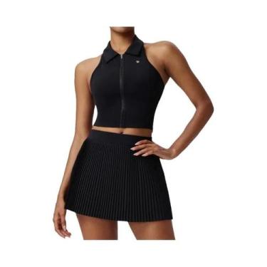 Imagem de Shorts Saia Esportiva Feminina De Cintura Alta Respirável Para Golfe, 