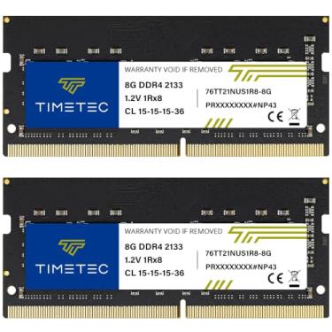 Imagem de Timetec Kit de 16 GB (2 x 8 GB) DDR4 2133MHz PC4-17000 Não-ECC sem buffer 1,2V CL15 1Rx8 Single Rank 260 pinos SODIMM Laptop Notebook PC Memória RAM Módulo Upgrade (Kit de 16GB (2x8GB))